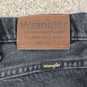 Wrangler Mens Premium Denim Straight Leg Jeans Faded Black 40x30 WRO02BK Cotton